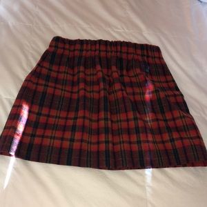 J. Crew Red and Black Plaid Mini Skirt